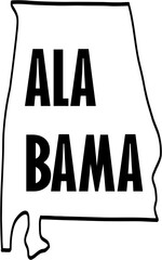 outline drawing of alabama state map.