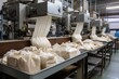 biodegradable plastic bags on a production line