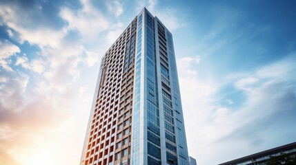 Wall Mural - Tall building and behind it a beautiful and sky