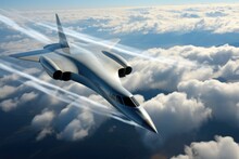 Supersonic Aircraft Breaking Sound Barrier