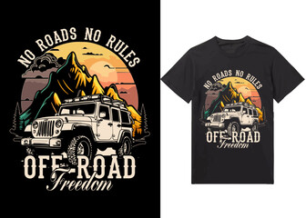 off-road adventure vehicle solid color jeep car and vector design illustration print for boy t-shirt