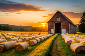 Canvas Print - bales of hay