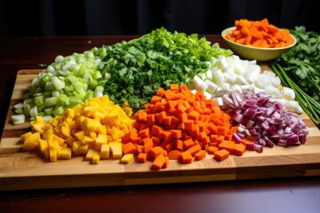 Sticker - freshly chopped vegetables for a pasta sauce mix