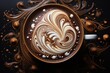 © altitudevisual - hot chocolate art design on frothy surface