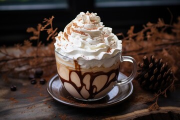 Wall Mural - whipped cream swirl on top of hot cocoa