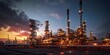 © Jing - Oil refinery plant for crude oil industry on desert in evening twilight,
