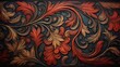 © Kanisorn - Leather floral pattern background. Pakistani ornamental pattern.