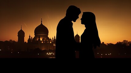 Canvas Print - Photo of a Muslim couple during Ramadan