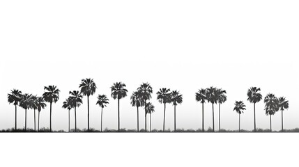Leinwandbilder - White background is lined with sugar palm trees