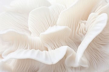 Wall Mural - Close up of white colored Oyster mushroom. AI generated