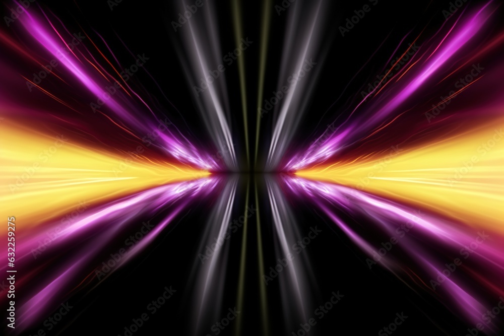 Abstract background with rays of light and beams of different colors ...