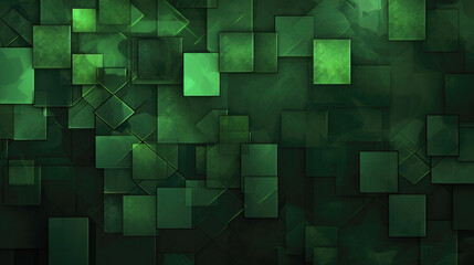 Emerald Green Abstract Background: A Glossy and Modern Vector Design with Geometric Shapes and Dynamic Lines AI Generative