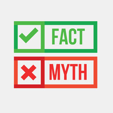 Fact Vs Myth Logo Concept Vector Illustration