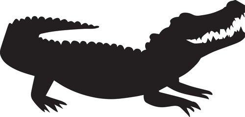 Canvas Print - Alligator vector silhouette