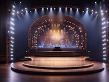 Fototapeta  - A brightly lit stage with an elaborate set design
