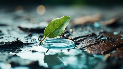 Poster - Water drop from water tab for water saving