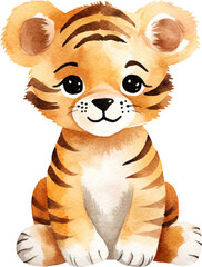 Aufkleber - Tiger character cartoon illustration created with Generative AI technology