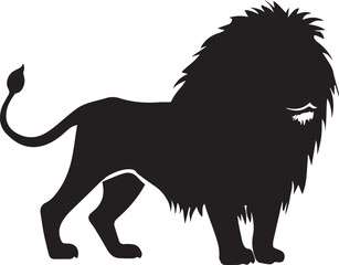 Wall Mural - Lion vector silhouette, Big lion vector silhouette illustration