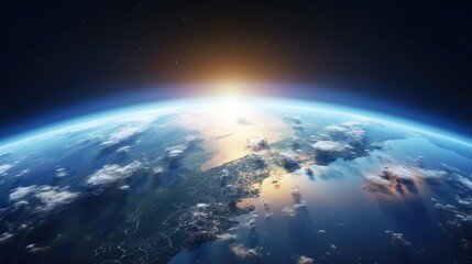 planet earth, view from space isolated on dark background