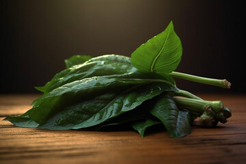 Poster - A photo capturing the distinctive leaves of epazote, known for their pungent aroma and use in Mexican cuisine. Generative AI technology.
