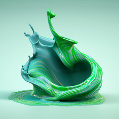 Aufkleber - An abstract surreal photograph of a Jade splashed in bright paint.  Generative AI technology.