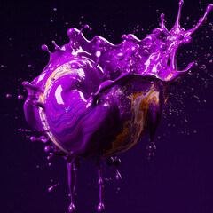 Aufkleber - An abstract surreal photograph of a Sugilite splashed in bright paint. Generative AI technology.