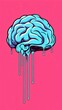 Leinwandbild Motiv Brain Reaction Flows in Pop Art Style. Generative ai