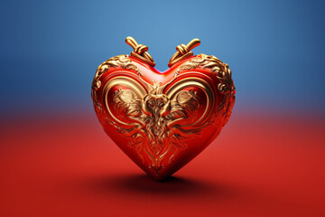 Fototapete - A heart-shaped object, resembling the symbol of a heart, representing love, affection, and emotions. Generative AI technology.