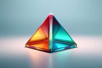Leinwandbilder - A triangular shape, characterized by three straight sides and three angles, symbolizing strength, stability, and balance. Generative AI technology.