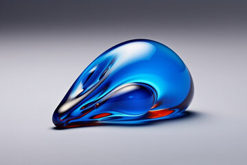 Poster - A tear-shaped object, resembling a drop or a teardrop, often associated with emotions, sensitivity, and vulnerability.  Generative AI technology.