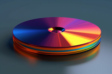 Leinwandbilder - A disk-shaped object, characterized by a flat and round appearance, often associated with technology, storage, or astronomical representations. Generative AI technology.