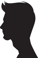 Sticker - man profile vector silhouette