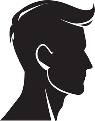 Sticker - man profile vector silhouette