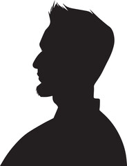 Sticker - man profile vector silhouette