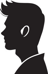 Sticker - man profile vector silhouette