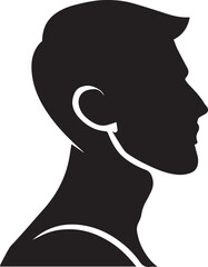 Sticker - man profile vector silhouette