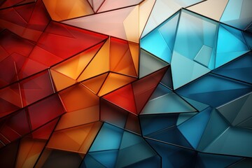 Abstract modern colorful digital art made with geometric shapes.