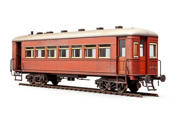 Poster - railway retro wagon isolated on white background.