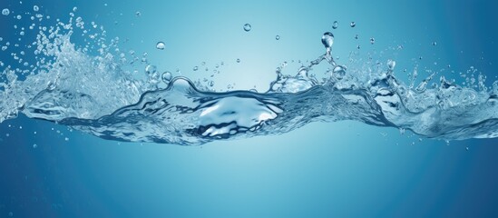 Leinwandbilder - water splashing on a blue background with empty space for copying