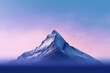 canvas print picture - A stunning minimalist background of a single mountain unicake against a gradient sky, with a subtle texture adding depth. Generative AI
