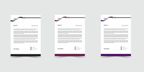 Professional and Clean corporate business letterhead template design.