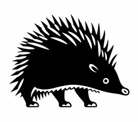 Wall Mural - Fox hedgehog ginger Forest burrow glade needles fairy Tale logo tattoo print
