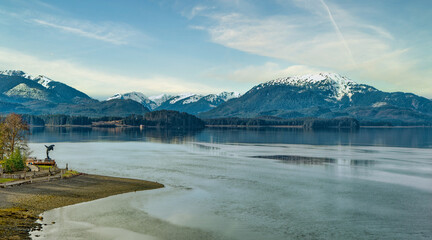 Sticker - View of the bay at Icy Strait, Alaska