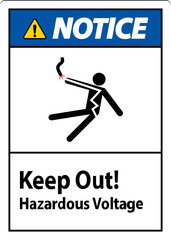 Wall Mural - Notice Sign Keep Out! Hazardous Voltage