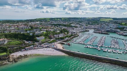 Wall Mural - Brixam Harbour and Brixham Marina from a drone, Brixham, Torbay, Devon, England, Europe