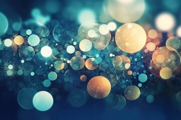 bright abstract circles in bokeh technique. Stunning particle-based background. Generative AI