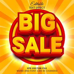 Canvas Print - Big sale promotion 3d vector text effect