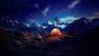 © Pajaros Volando - Stunning night photography of Fitz Roy's Mount under starry night with illuminated tent