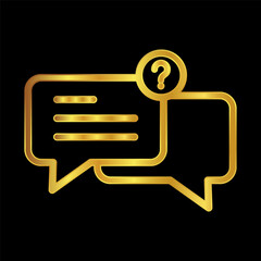 Poster - gold colored chat icon