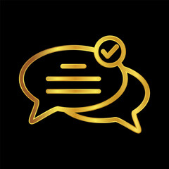 Sticker - gold colored chat icon